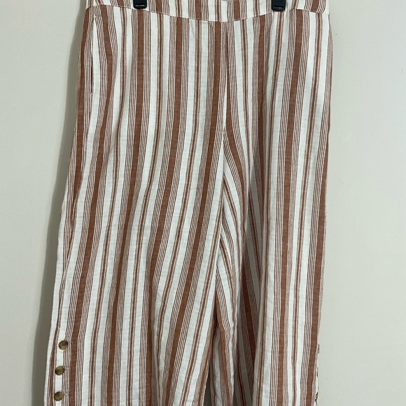 A New Approach ANA striped cropped Wide Leg Linen elastic waist pants Size XL - Picture 2 of 10
